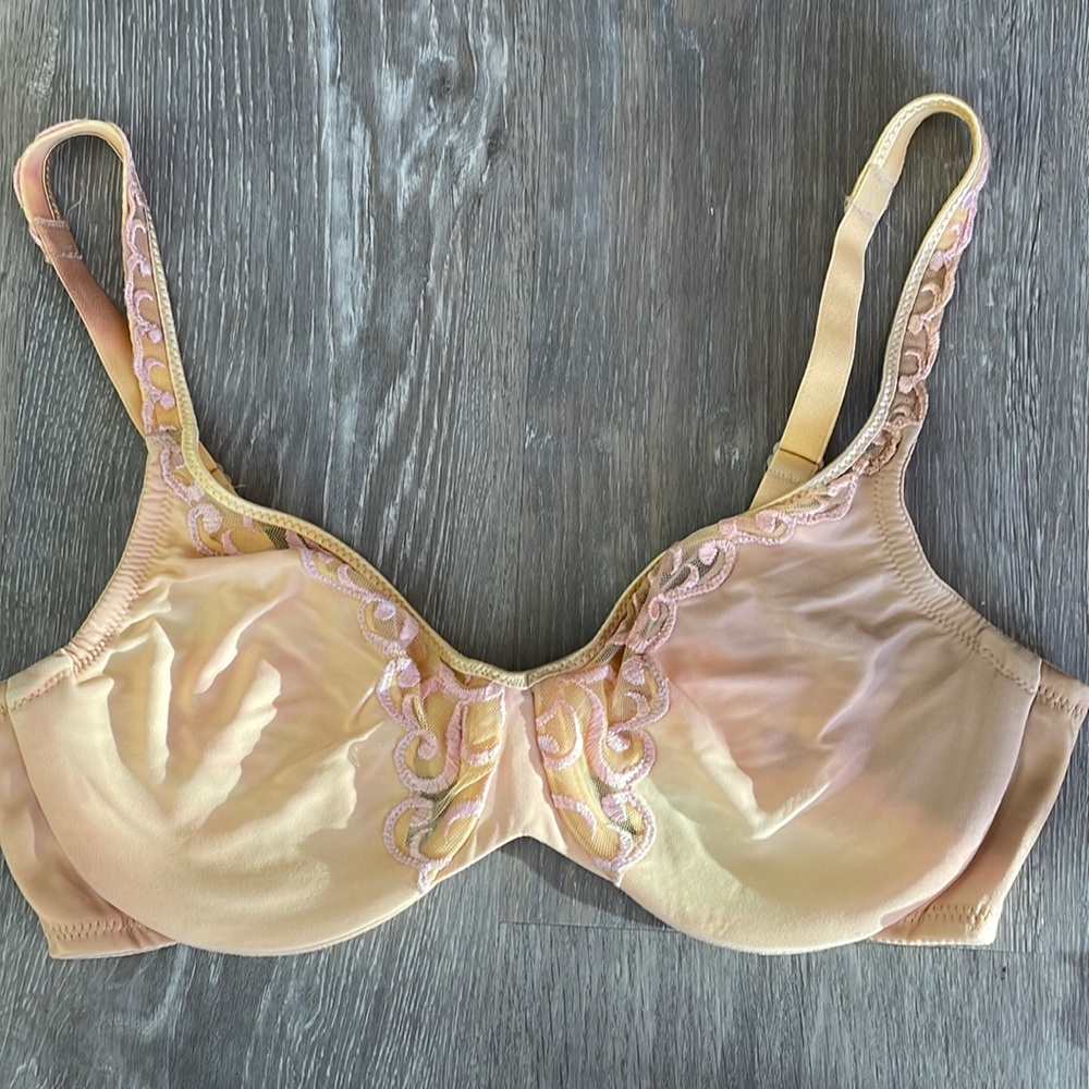 2/$20 orange and mauve “fairy” tie dye bra 38C